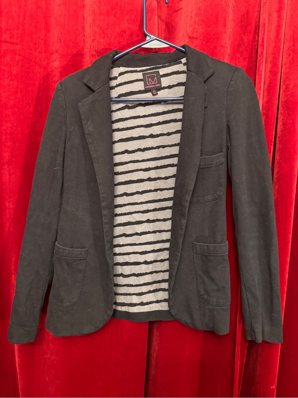 Black Blazer with Striped Lining